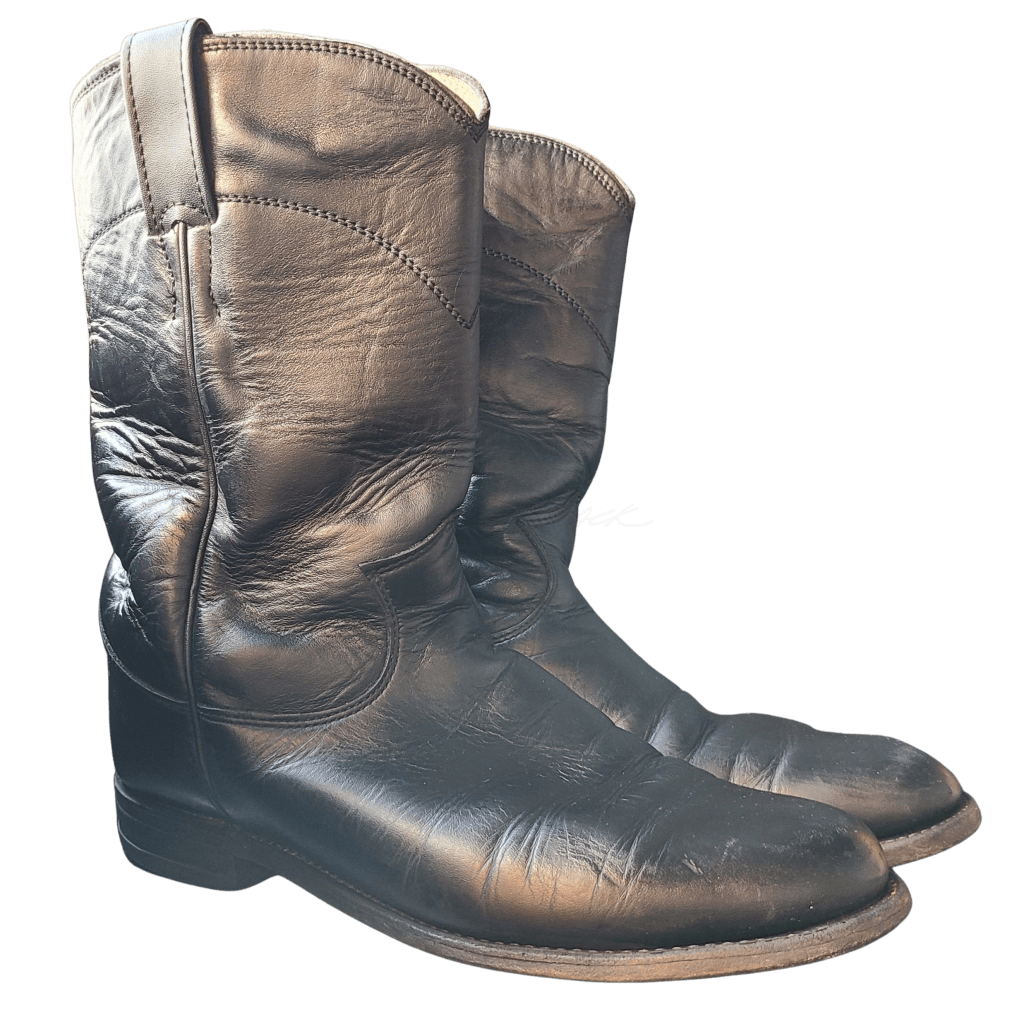 Justin Black Vintage Roper Boots Pu7 - / M 6.5 | W 8 Western Boot
