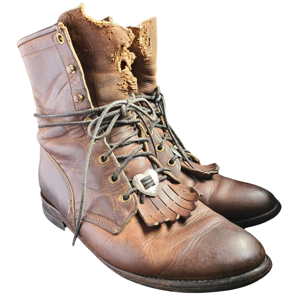 Justin Brown Vintage Lace-Up Boots Western Boot