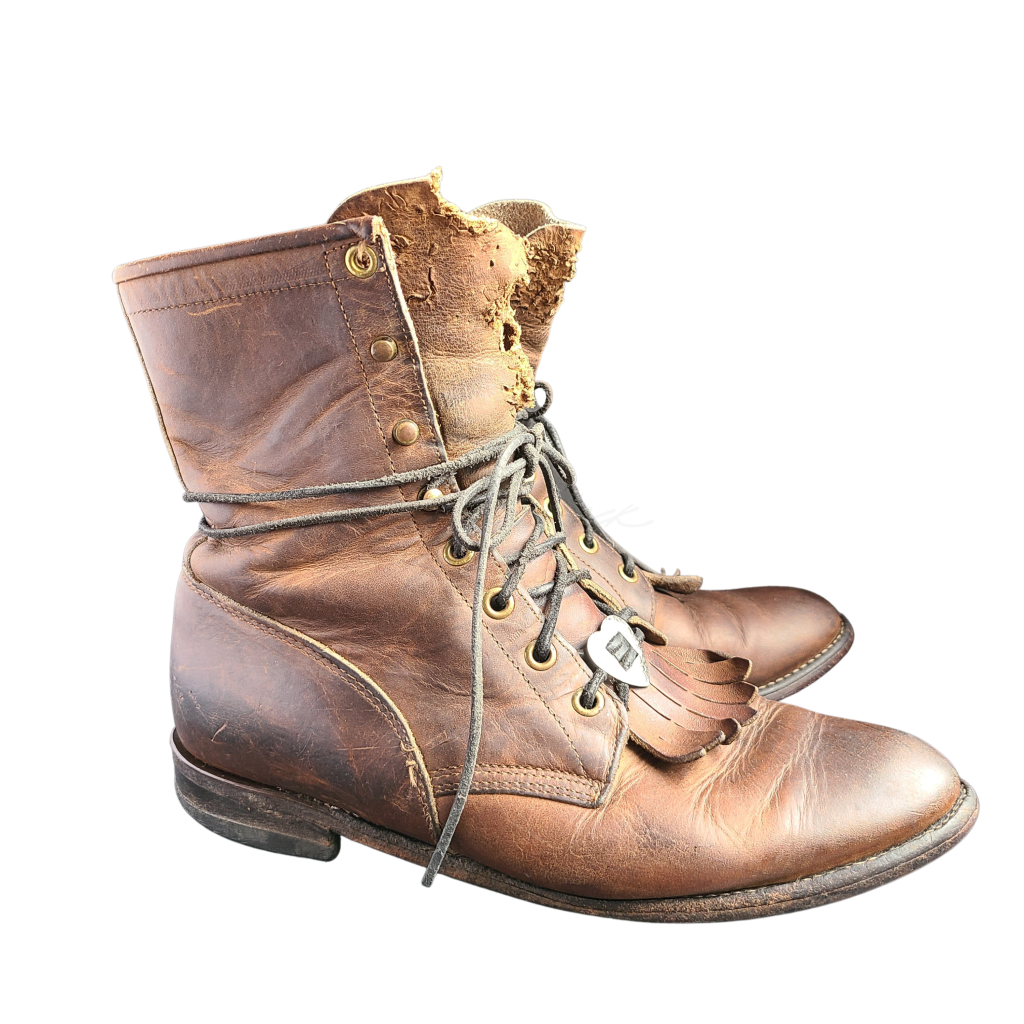Justin Brown Vintage Lace-Up Boots Western Boot
