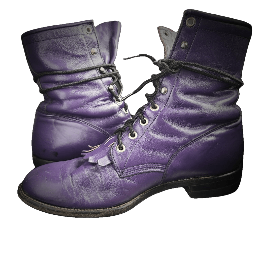 Justin Purple Vintage Lace-Up Boots Western Boot