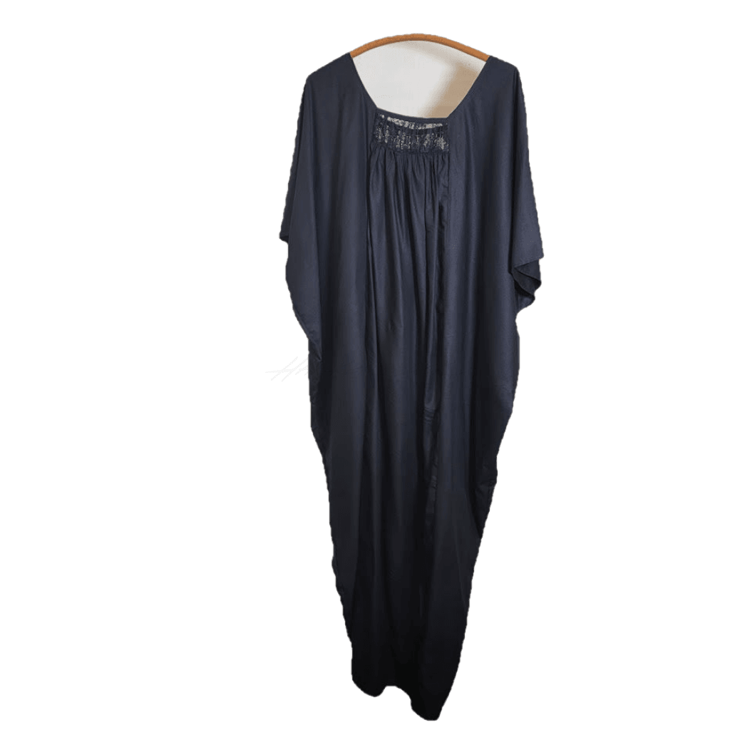 Lace Front Kaftan Maxi Dress - Rayon Challis Dresses