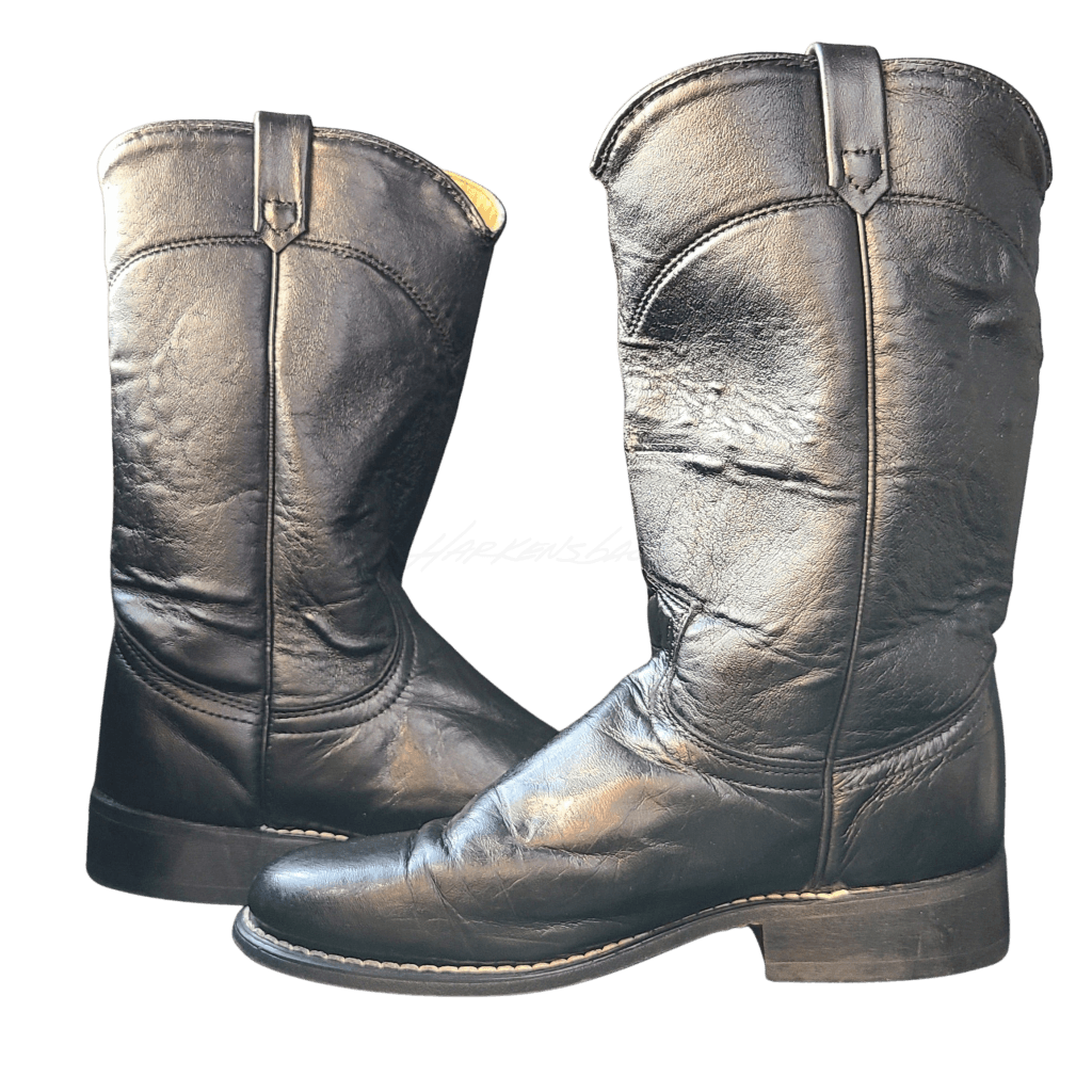 Laredo Black Vintage Western Pull Up Roper Boots Boot
