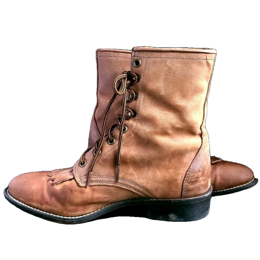 Laredo Brown Vintage Lace-Up Boots Lu1 - / M 8 | W 9-9.5 Western Boot