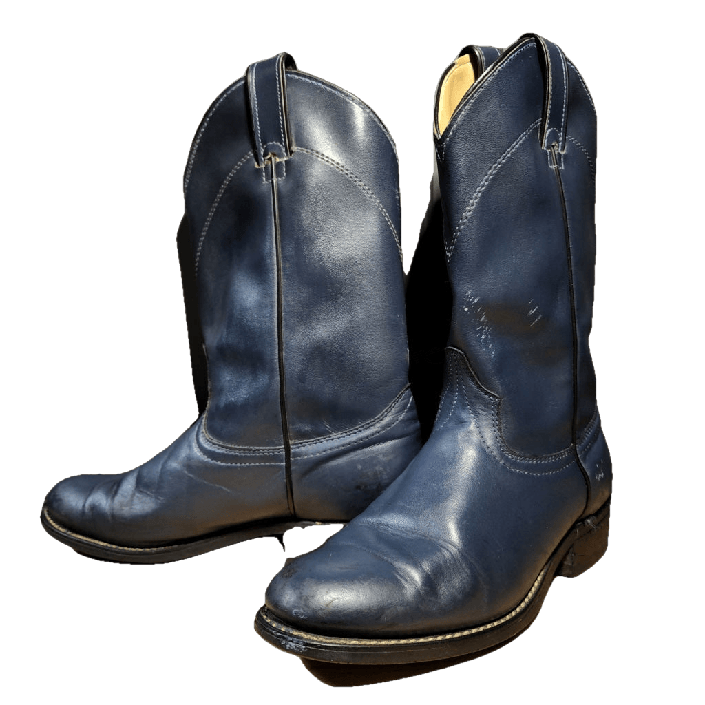 Laredo Ropers Pull-On Western Boot In Navy Womens 6.5M Vintage
