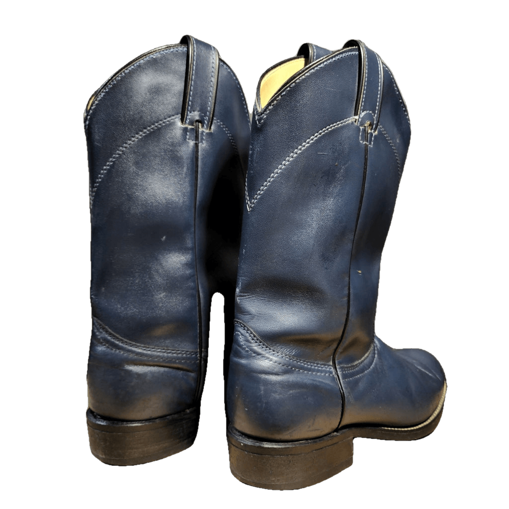 Laredo Ropers Pull-On Western Boot In Navy Womens 6.5M Vintage