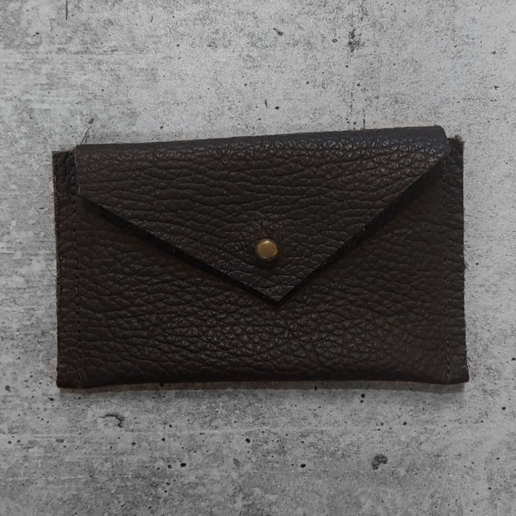 Leather Card Holder Wallet - Various Leathers Dark Chocolate