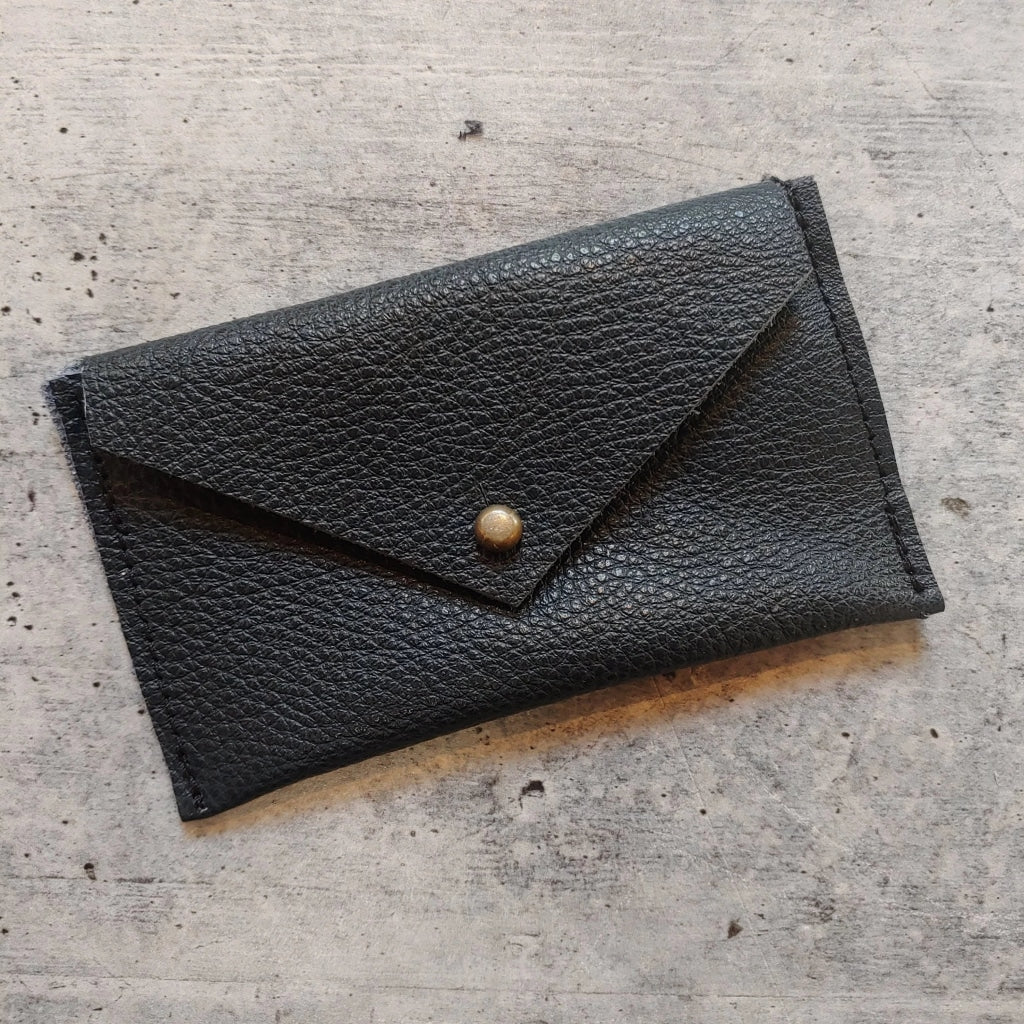 Leather Card Holder Wallet - Various Leathers Dark Denim Navy