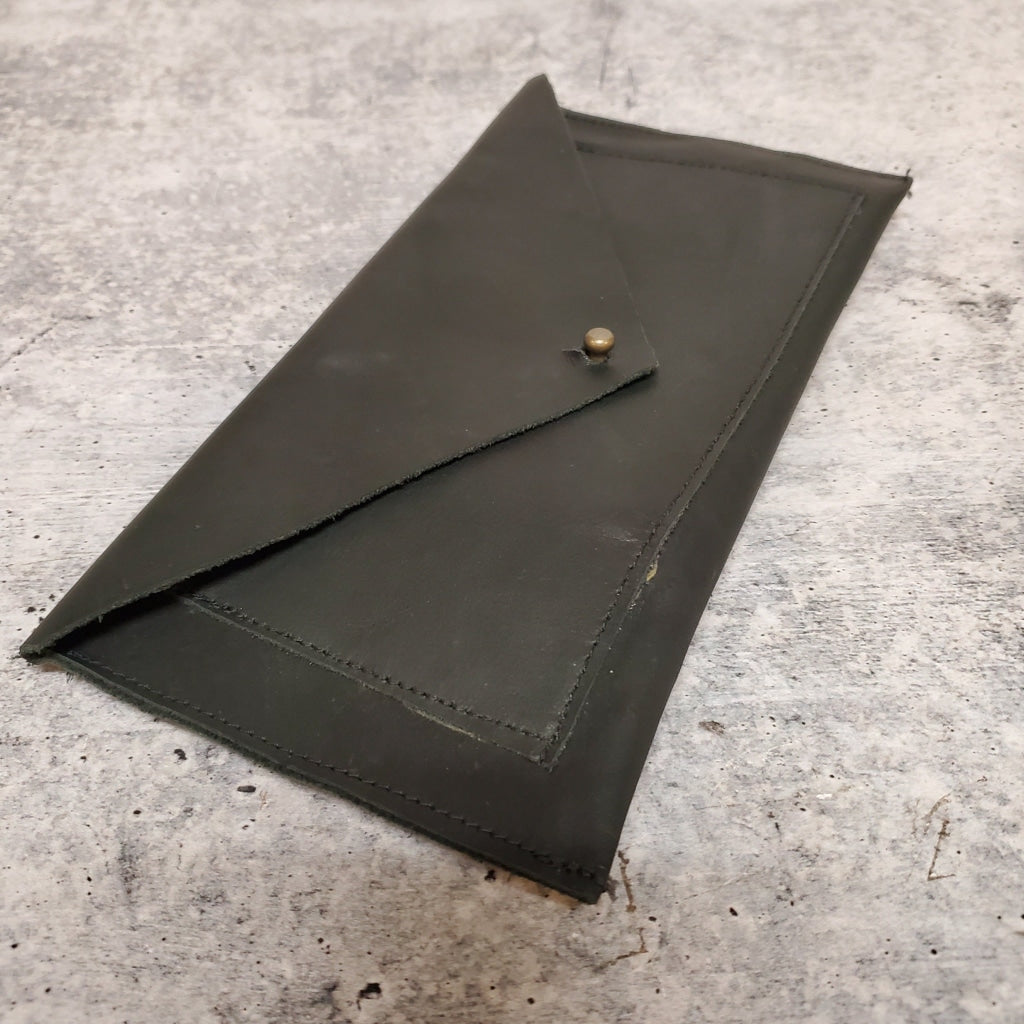 Leather Envelope Wallet Clutch: Various Colors Paper Matte Black