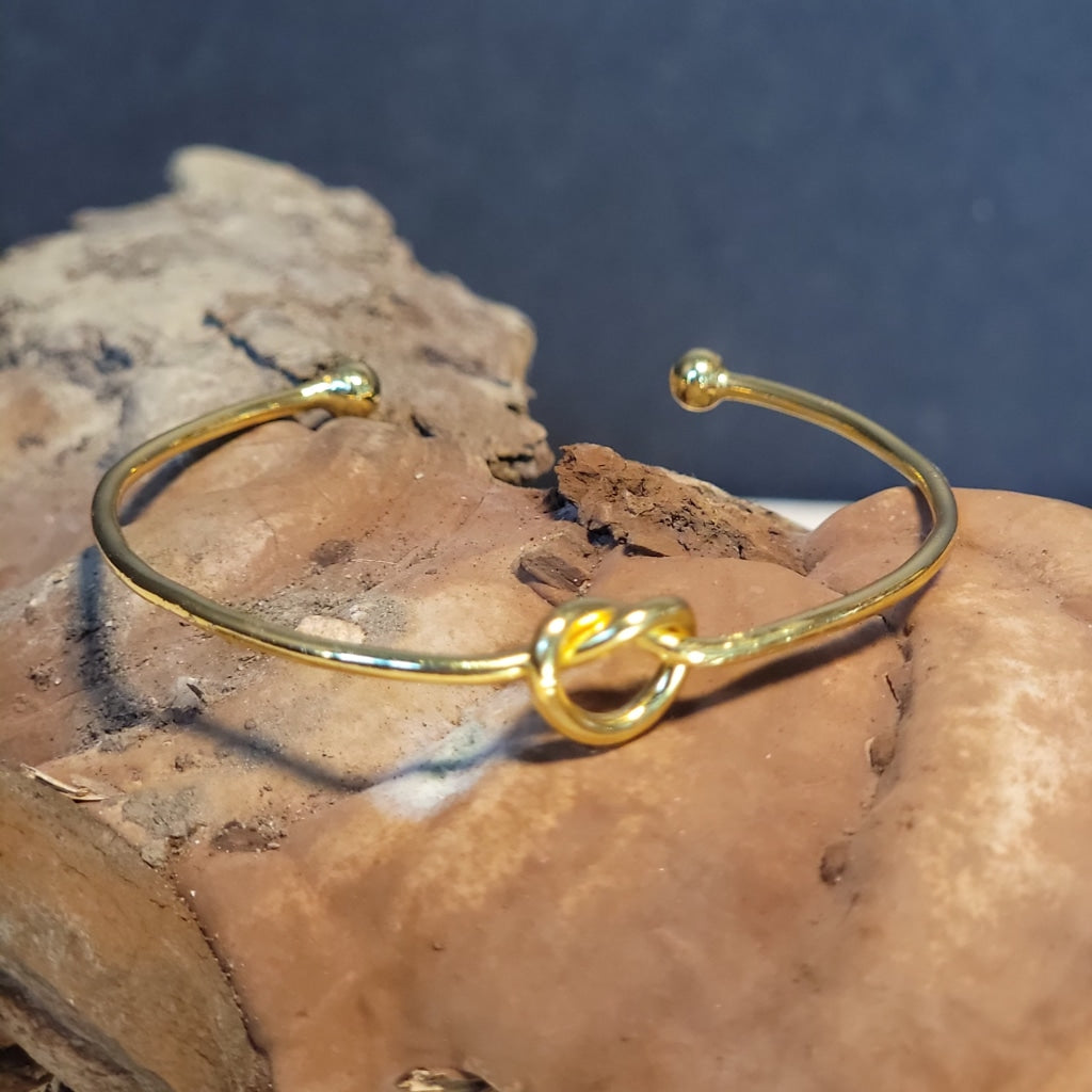Love Knot Brass Bangle Cuff Jewelry Bracelet