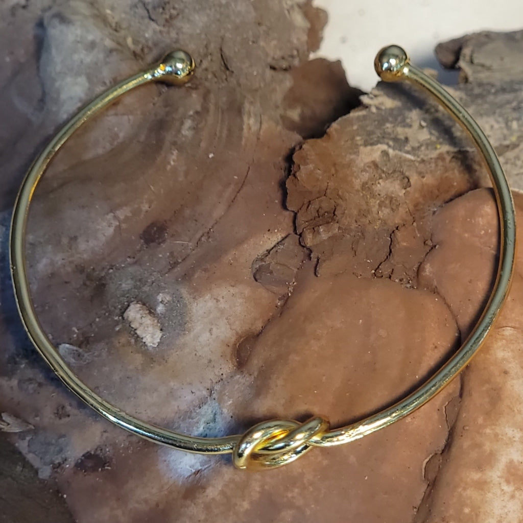 Love Knot Brass Bangle Cuff Jewelry Bracelet
