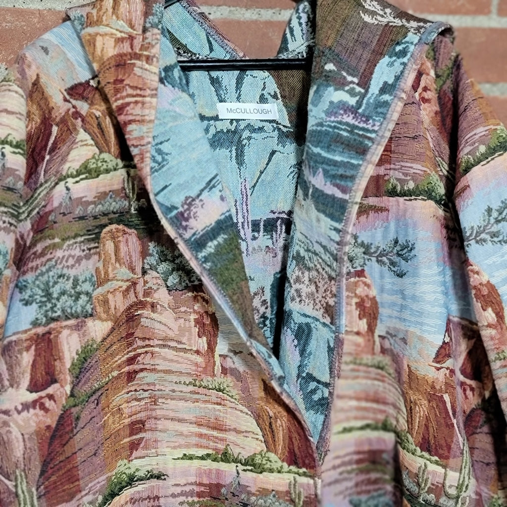 Mo Split Back Caped Jacket - Limited Edition Fabrics Canyon Desert Scene / 2 Apparel