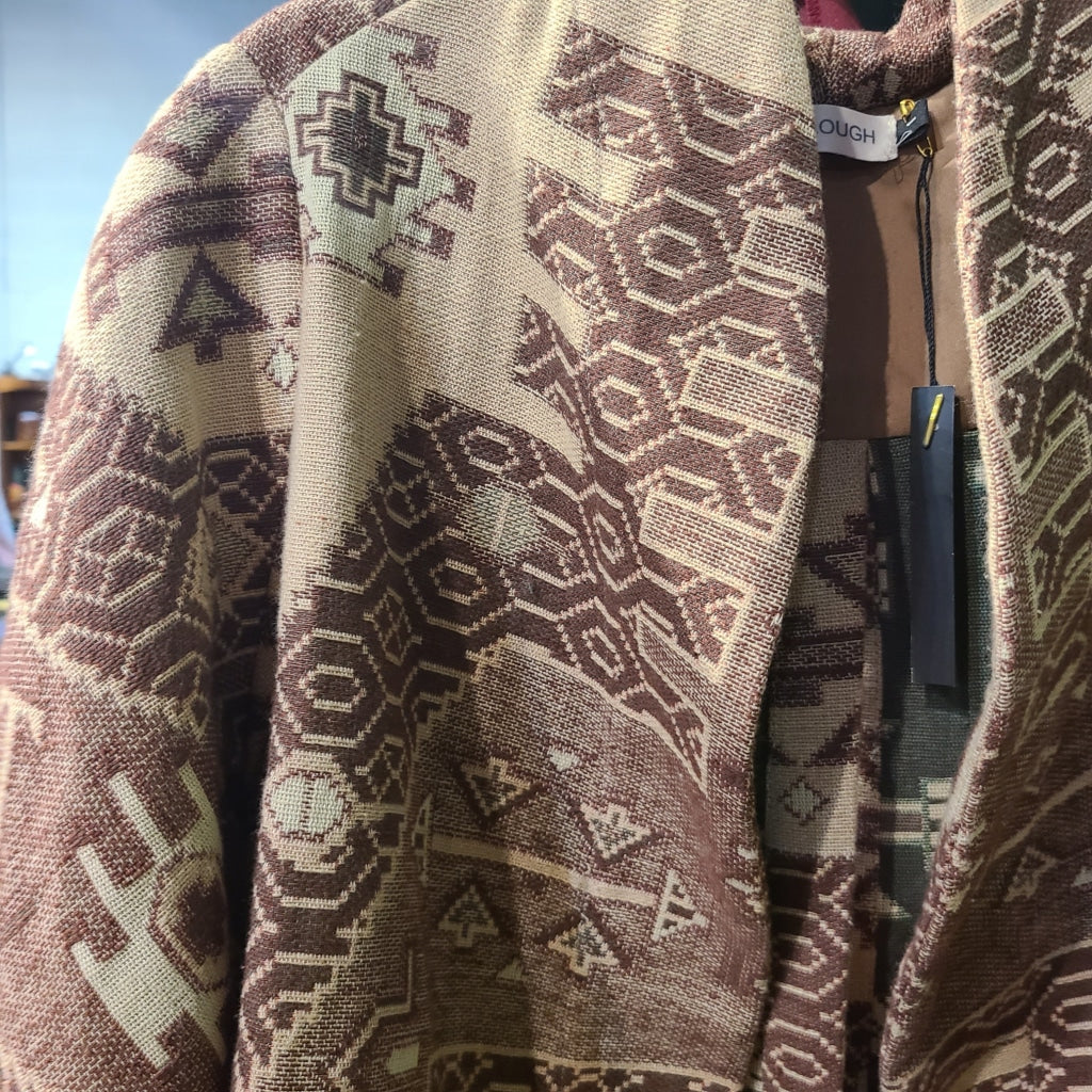 Mo Split Back Caped Jacket - Limited Edition Fabrics Cotton Blend / Southwestern Woven Blanket Style