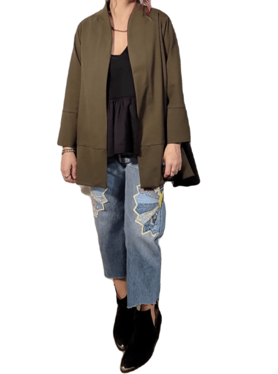Mo Split Back Caped Jacket - Short- Various Fabrics Apparel