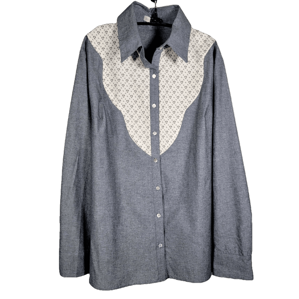 Mc030- Button Up With Front Yoke Apparel Top