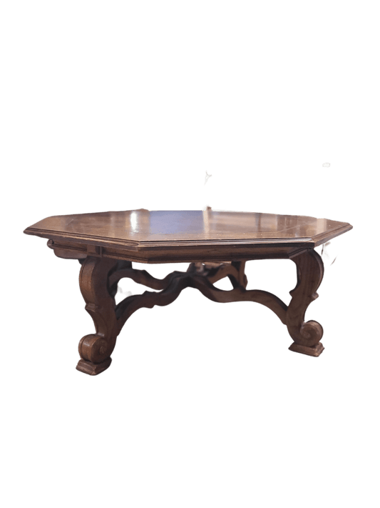 Octagon Solid Wood Coffee Table Vintage Furniture