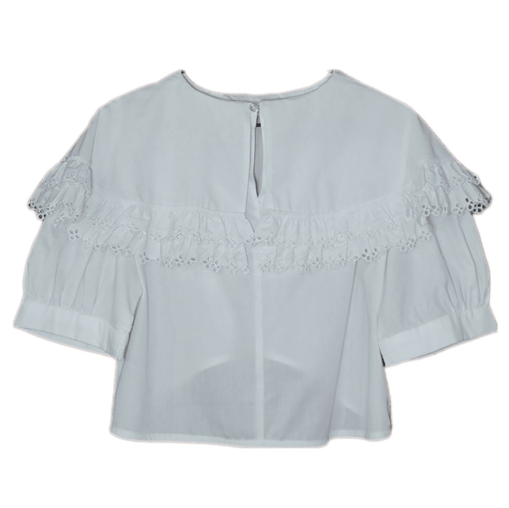 Reworked Vintage White Blouse With Large Collar Apparel