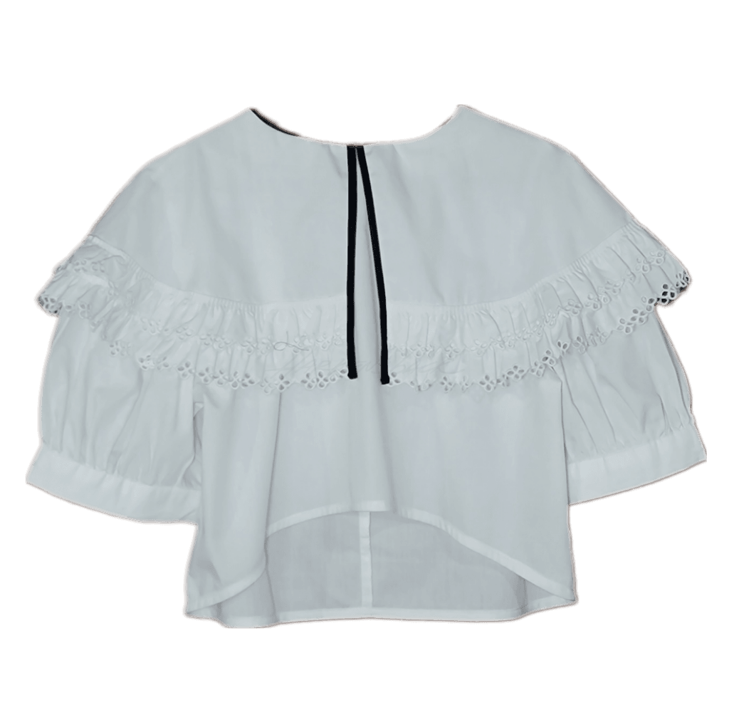Reworked Vintage White Blouse With Large Collar Apparel