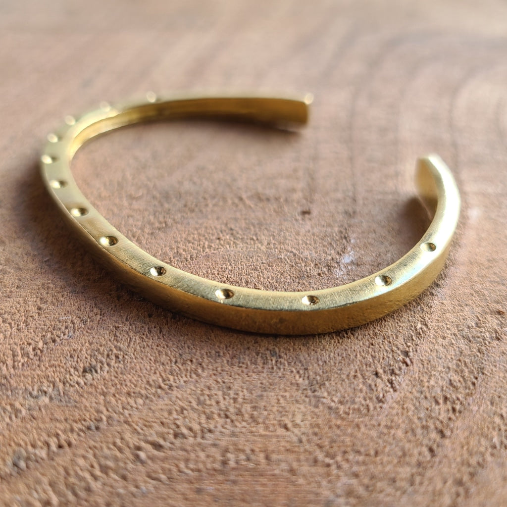 Riveted Brass Bangle Cuff Jewelry Bracelet