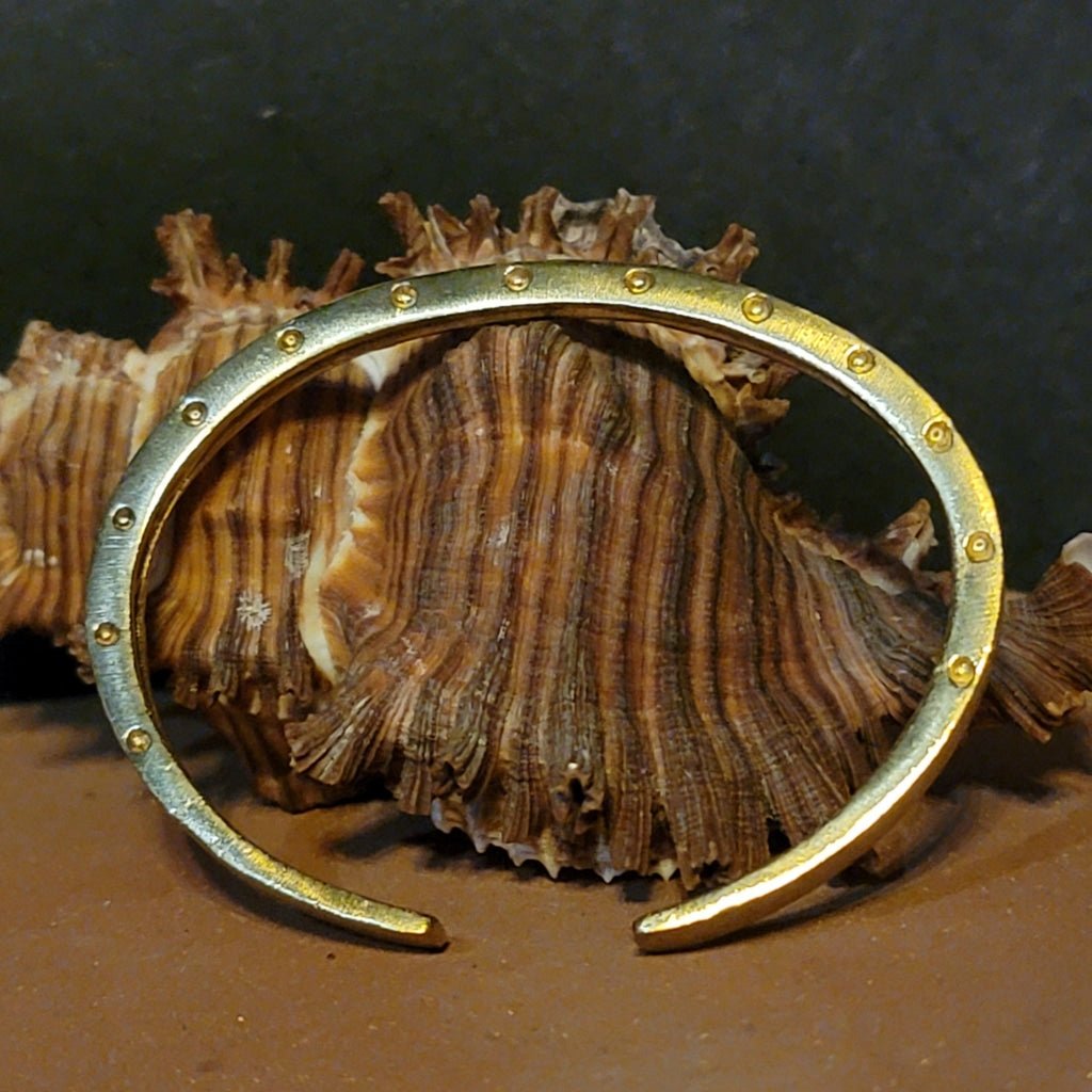 Riveted Brass Bangle Cuff Jewelry Bracelet