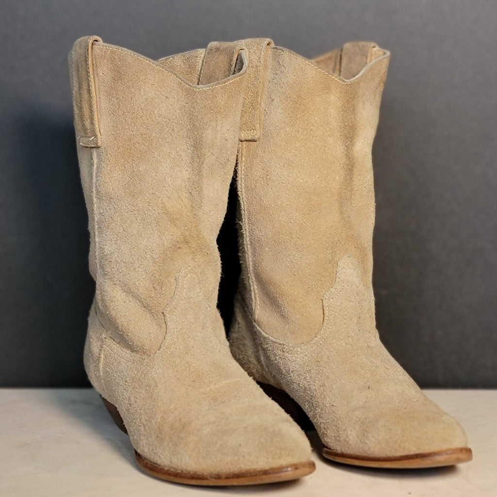 Sand Suede Western Boots W 6.5 Vintage Boot