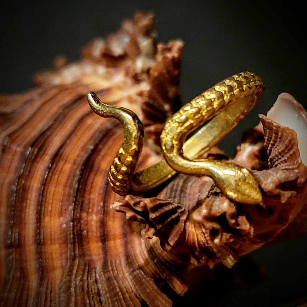 Snake Brass Wrap Ring Jewelry