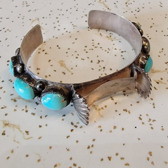 Southwest Turquoise And Silver Watch Cuff Jewelry Bracelet