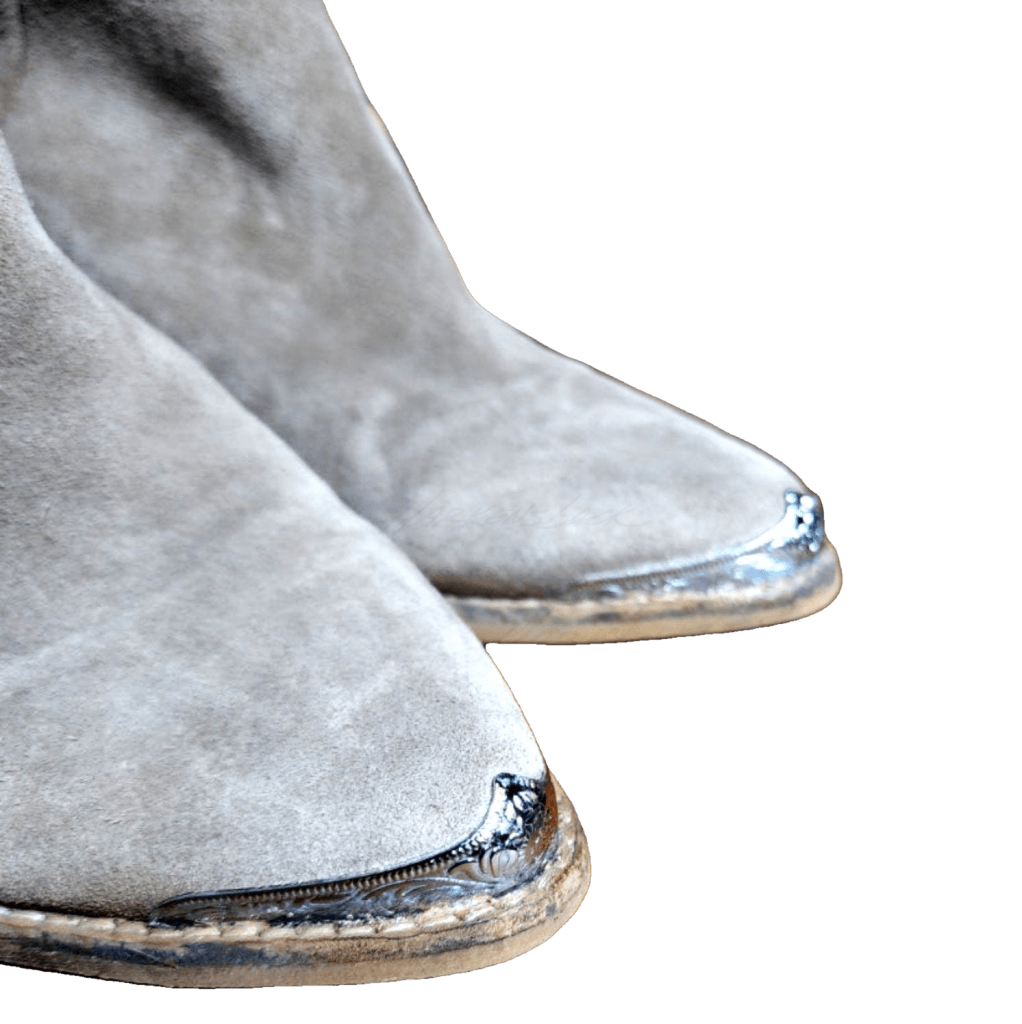 Tan/silver Jeffrey Campbell Deep Cut Ankle Western Boot W 9.5 Vintage