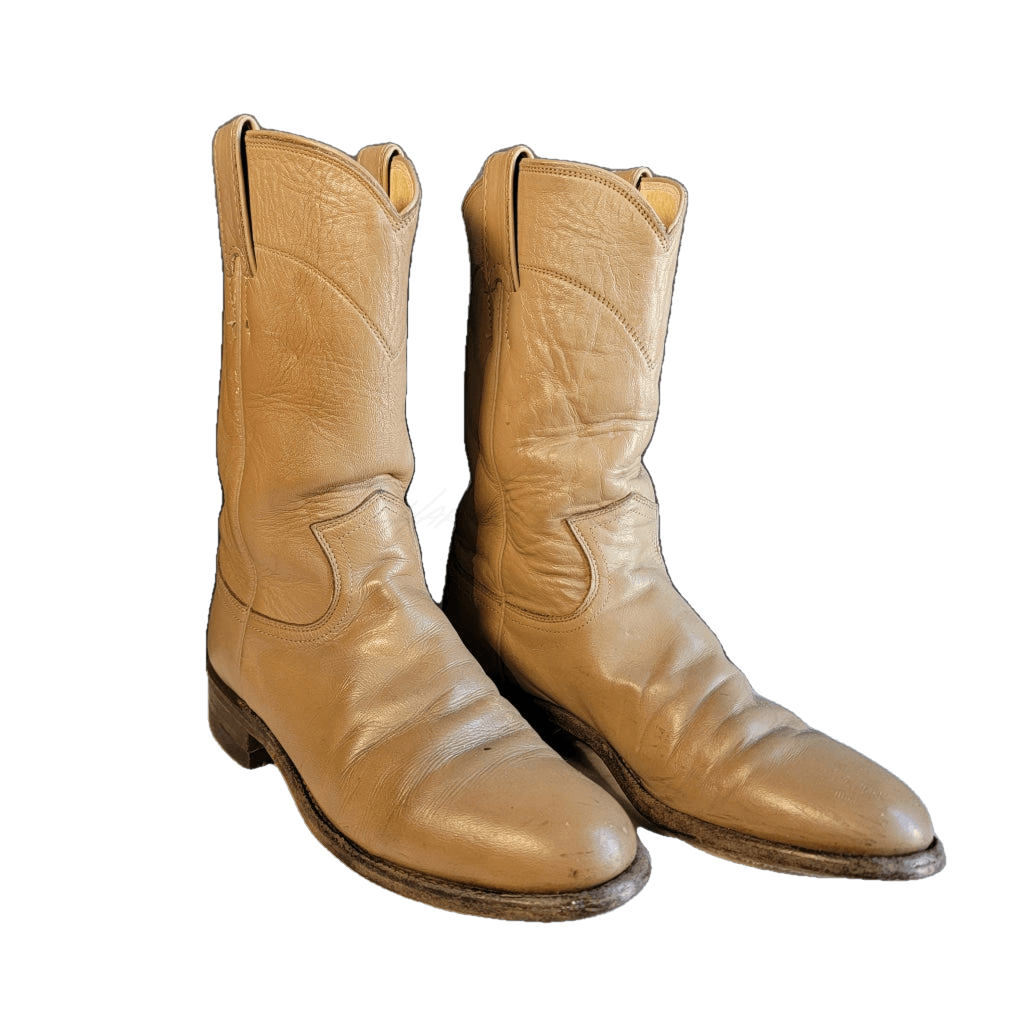 Tan Justin Western Pull On Roper Boots - M 6 / W 7.5 Vintage Boot