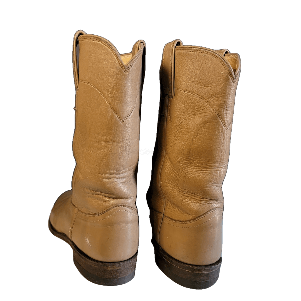 Tan Justin Western Pull On Roper Boots - M 6 / W 7.5 Vintage Boot