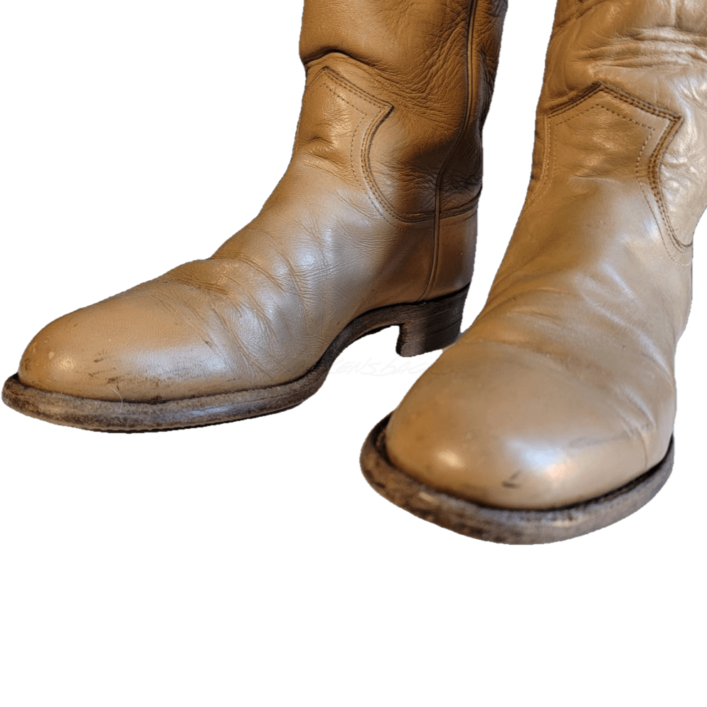 Tan Justin Western Pull On Roper Boots - M 6 / W 7.5 Vintage Boot