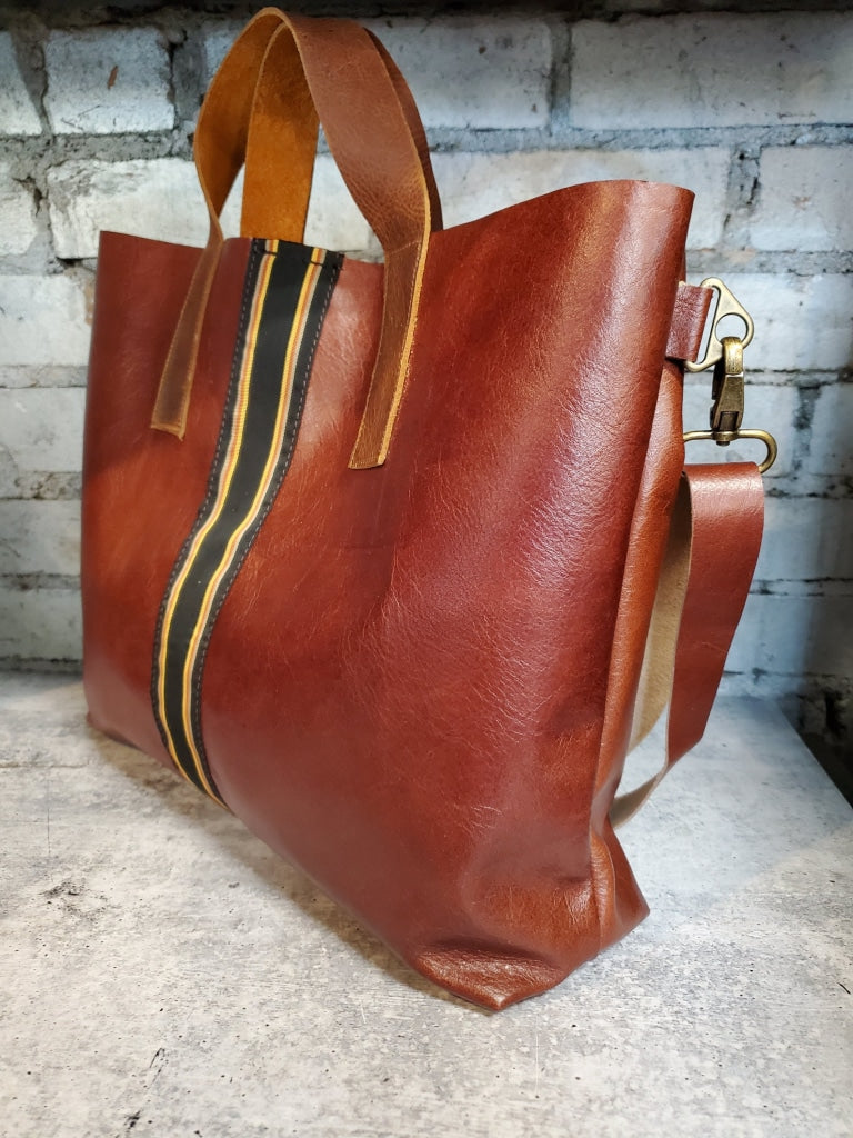 The Brooklyn Leather Tote- Umber - Made In House Bag
