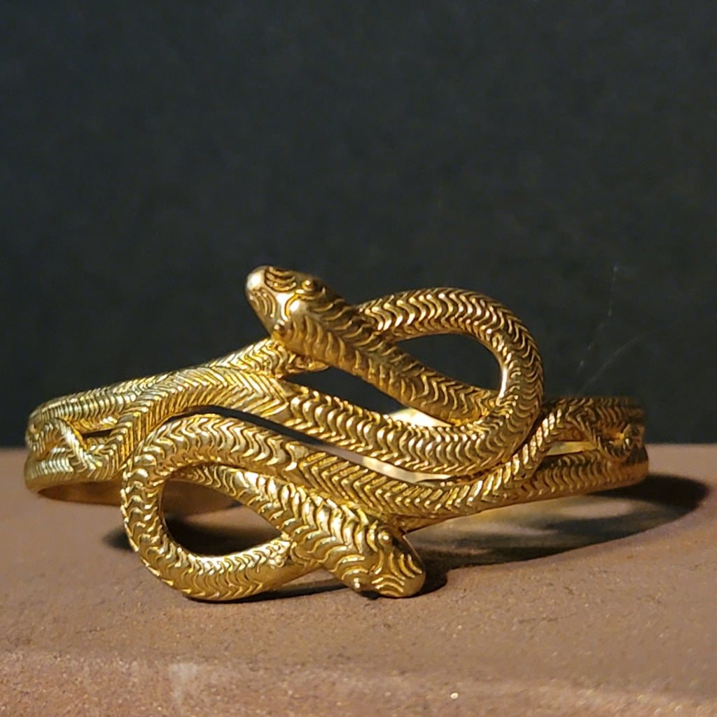 The Serpent Raw Brass Cuff Jewelry Bracelet