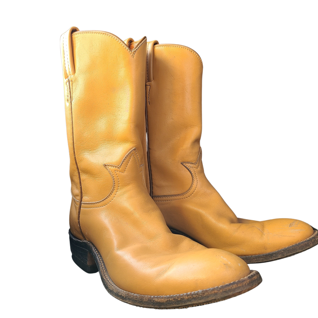 Tony Lama Tan Vintage Roper Boots Pu5 - / M 7 | W 8.5 Western Boot