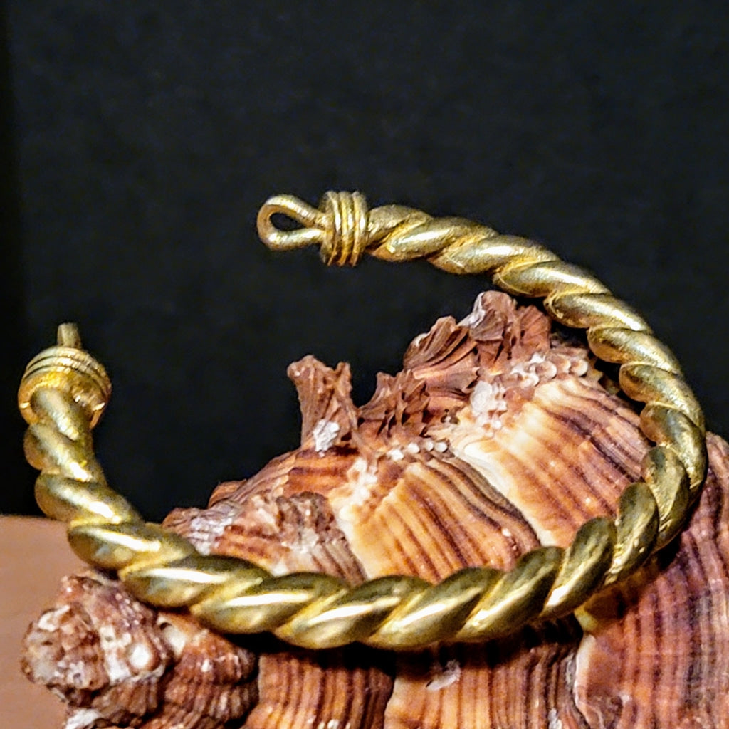 Twisted Rope Brass Bangle Cuff Jewelry Bracelet