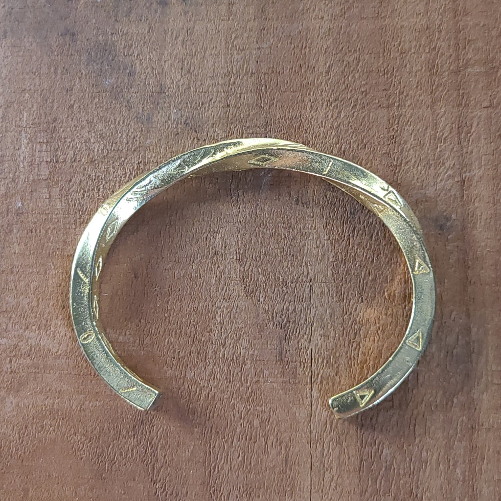 Twisted Square Brass Cuff Jewelry Bracelet