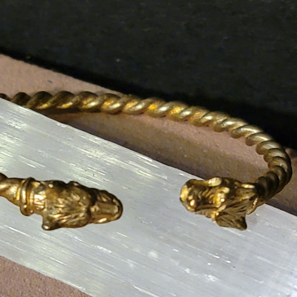 Twisted Wolf Brass Cuff Jewelry Bracelet