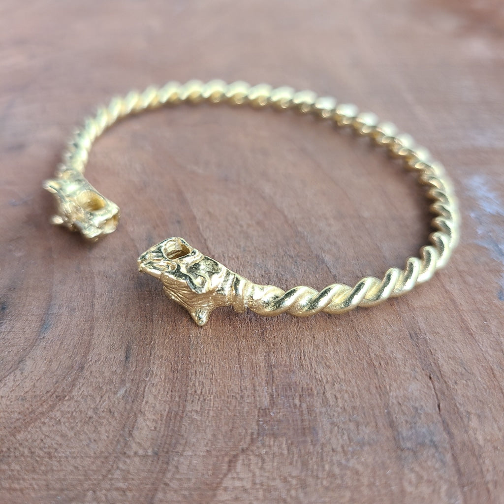 Twisted Wolf Brass Cuff Jewelry Bracelet