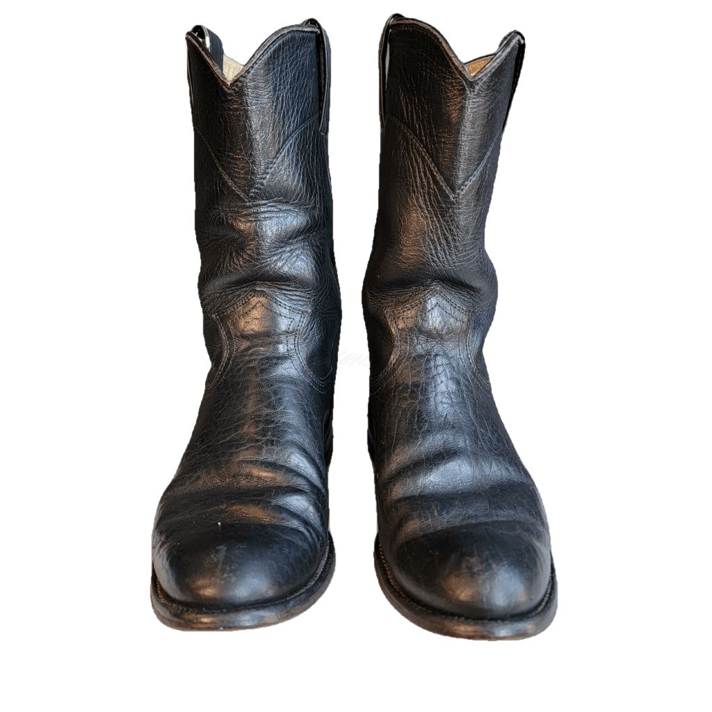 Vintage Black Justin Textured Western Boots - M 6.5 / W 8 Boot