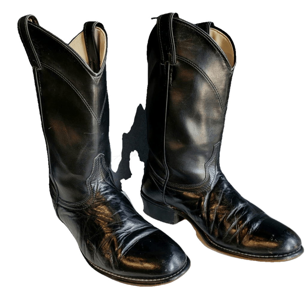 Vintage Black Laredo Western Roper Boots M 7.5 W 9 Harkensback