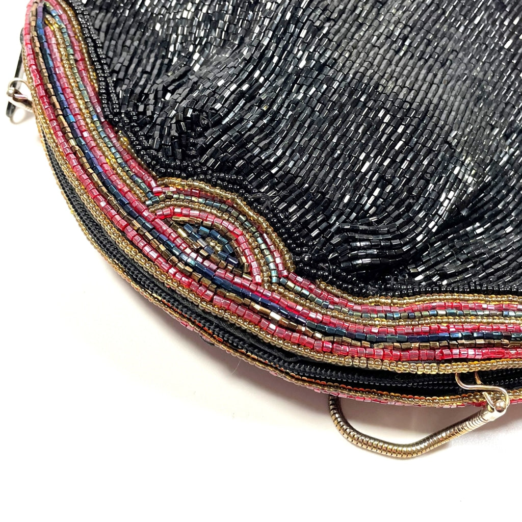 Vintage Black & Rainbow Beaded Evening Bag Neiman Marcus