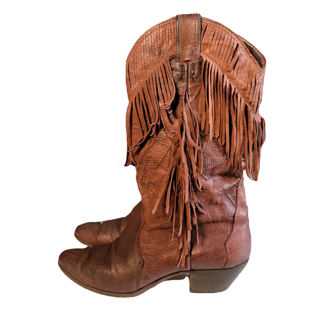 Vintage Cordovan Fringe Laredo Western Boots - M 6 / W 7.5 Boot