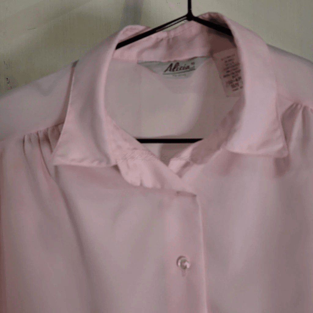 Vintage Cropped Blouse - Pink Apparel Top