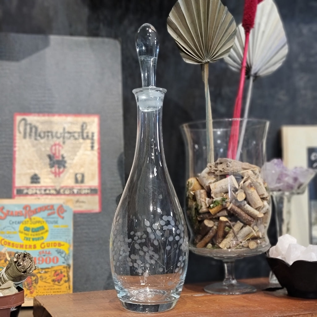 Vintage Cut Glass Liqour Decanter Bar