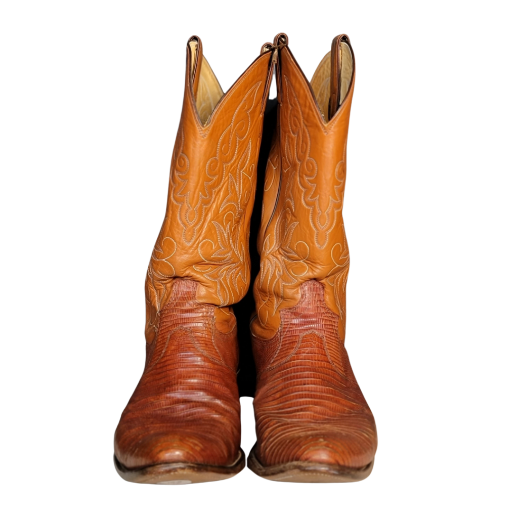 Vintage Justin Brown Lizard Skin (10.5D) Western Boot