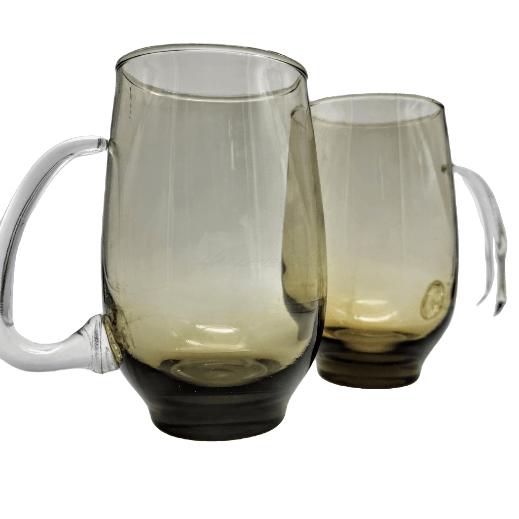 Vintage Libbey Tempo Tawny Brown Smoke Amber Glasses Glassware