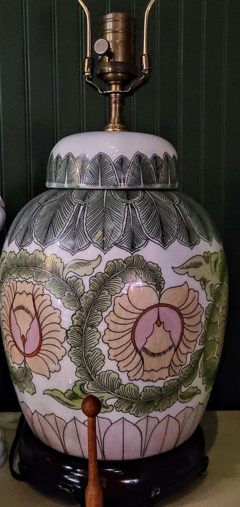 vintage porcelain ginger jar lamp