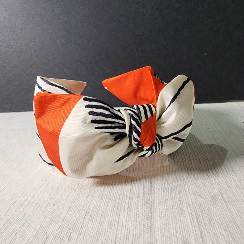 Vintage Scarf Headband - Top Knot Turban Bow Made From Scarves