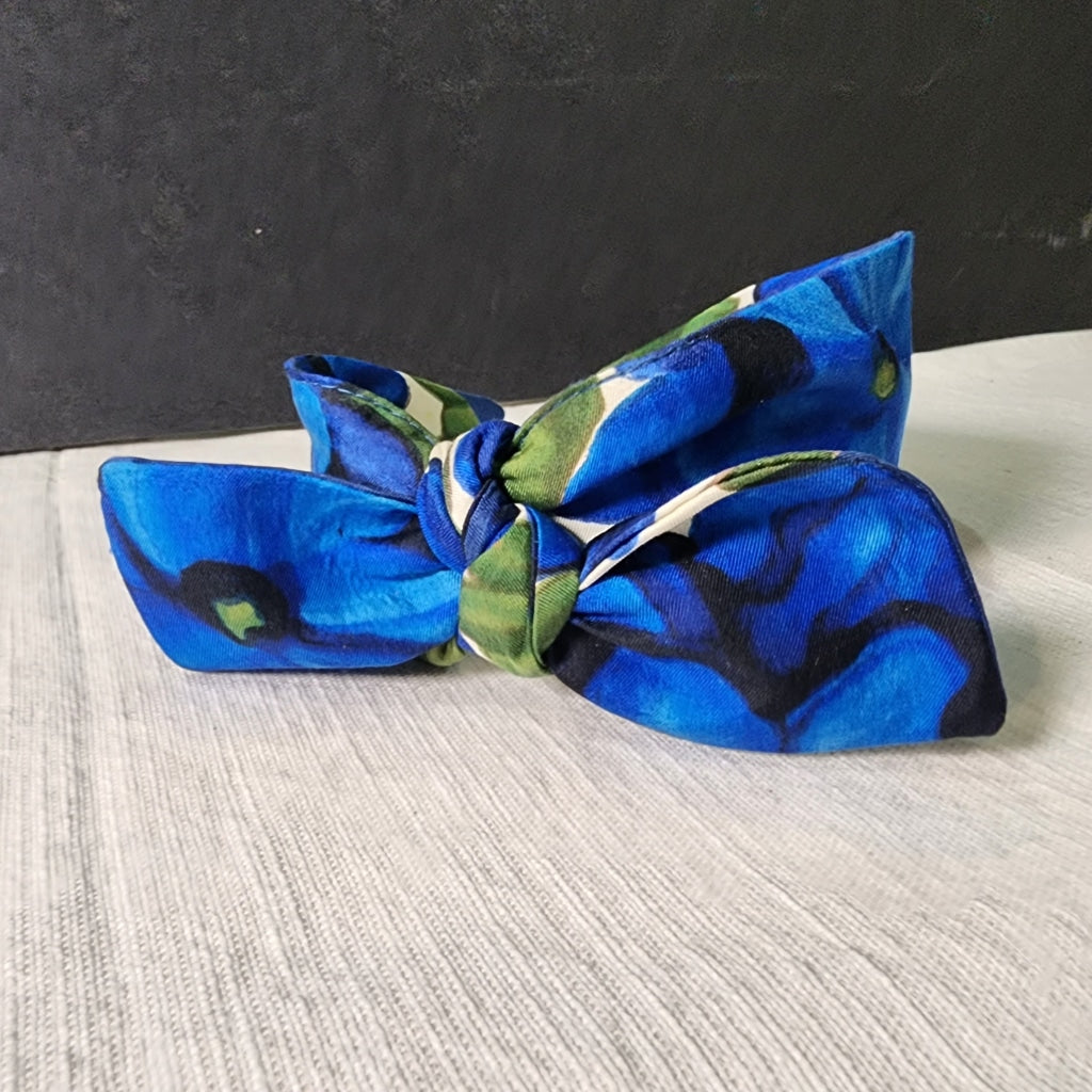 Vintage Scarf Headband - Top Knot Turban Bow Made From Scarves