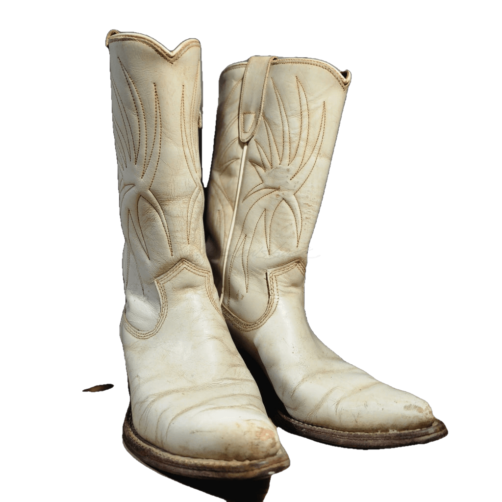 Vintage White Cowboy Boots 