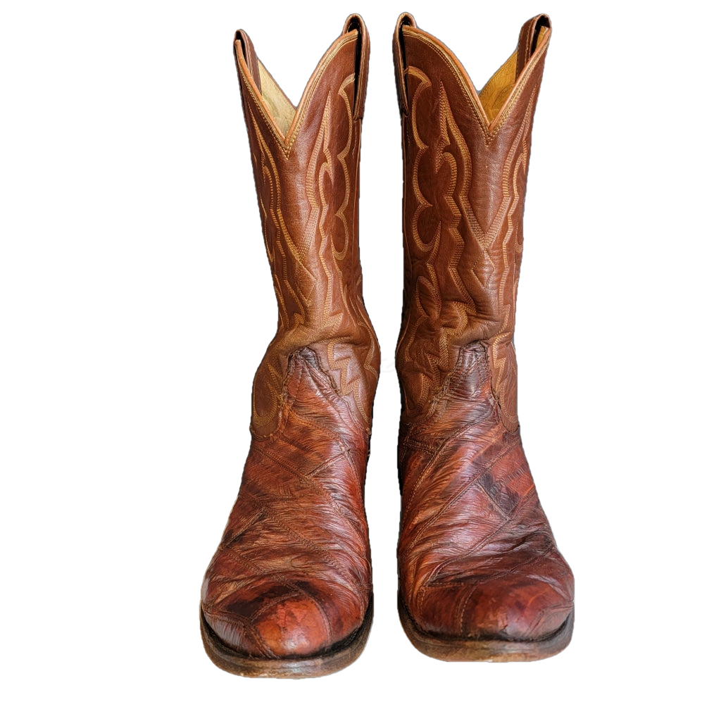 Tony lama cognac shop vintage ostrich boots